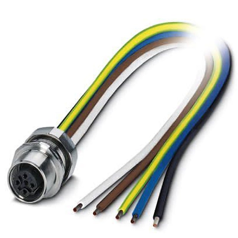 Phoenix Contact Female 4 way M12, Straight to 5 way Unterminated Sensor Actuator Cable, 500 mm