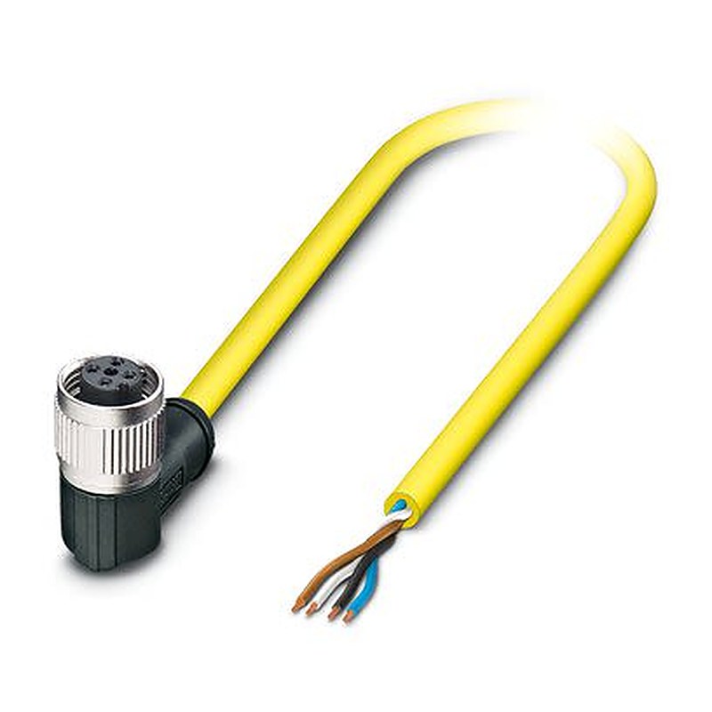 Phoenix Contact Free Cable End, Free Cable End to Female 4 way Angled Socket M12, Angled Socket M12 Actuator/Sensor