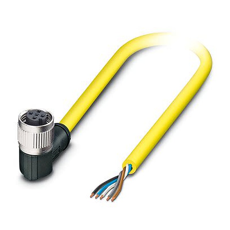 Phoenix Contact Free Cable End to Female 5 way Angled Socket M12, Angled Socket M12 Sensor Actuator Cable, 2 m