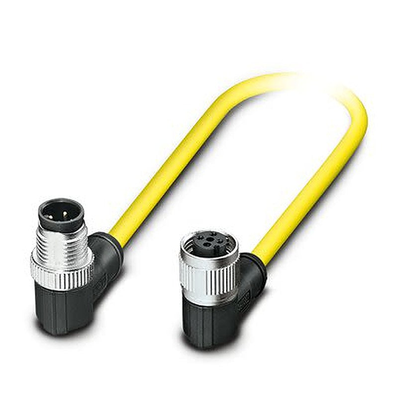 Phoenix Contact Male 5 way M12, M12, Right Angle, Right Angle to Female 3 way Angled Socket M12, Angled Socket M12