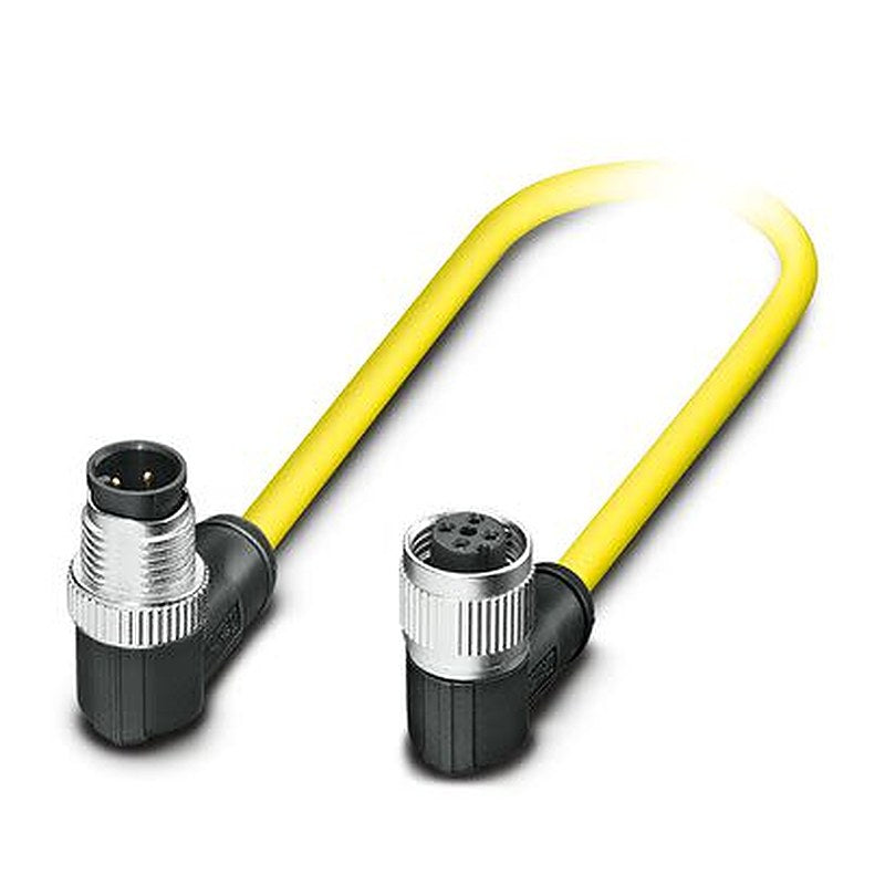 Phoenix Contact Male 4 way M12, M12, Right Angle, Right Angle to Female 4 way Angled Socket M12, Angled Socket M12