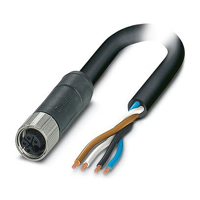 Phoenix Contact 14250, 10 m 4 Core Power Cable, Grey, Black Polyurethane 80 °C