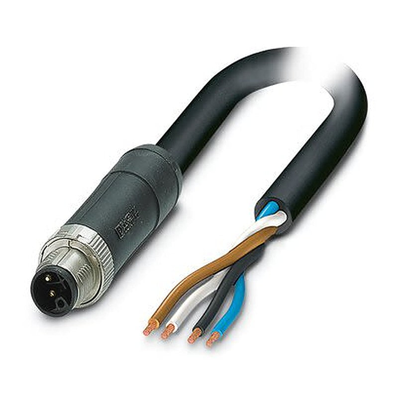 Phoenix Contact 14250, 1.5 m 4 Core Power Cable, Black, Grey Polyvinyl Chloride 80 °C