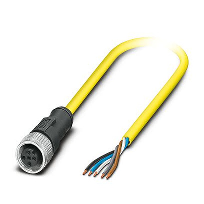 Phoenix Contact Free Cable End, Free Cable End to Female 5 way M12, M12, Straight, Straight Actuator/Sensor Cable, 20 m