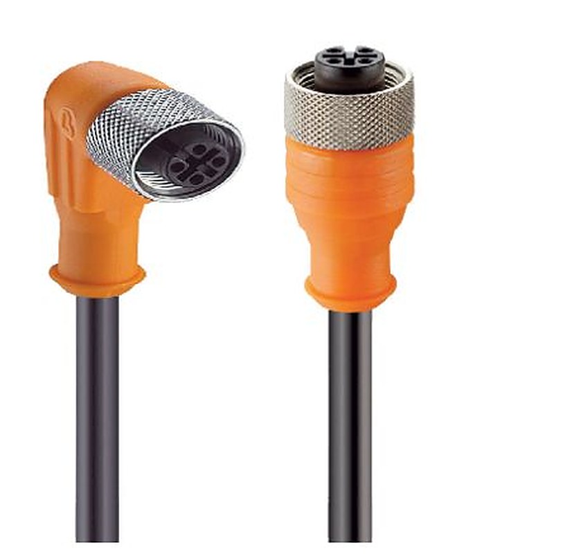 WIKA Female 4 way M12, Right Angle to Female 4 way M12, Straight Sensor Actuator Cable, 10 m