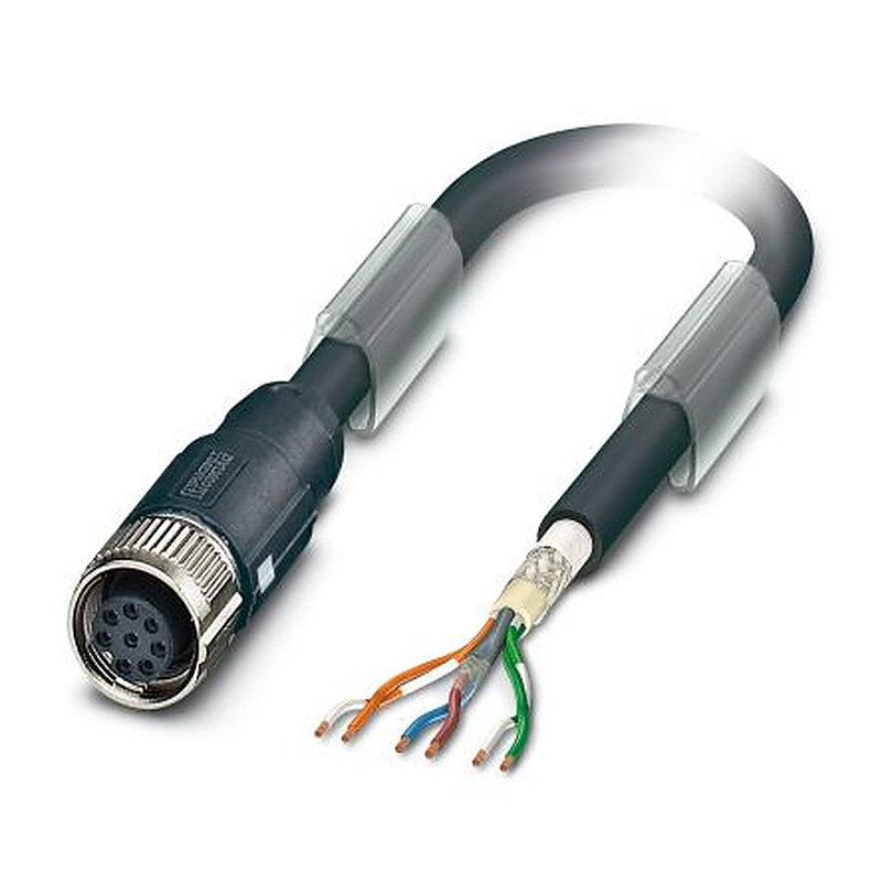 Phoenix Contact Female 8 way Straight to Free Cable End Bus Cable, 2 m