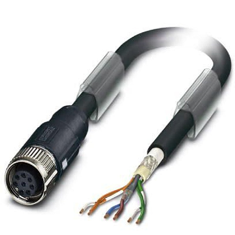 Phoenix Contact Female 6 way M12, Straight to Male Unterminated Bus Cable, 10 m