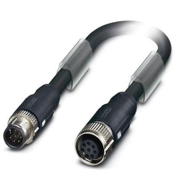 Phoenix Contact Male 6 way M12, Straight to Female 6 way M12 Bus Cable, 5 m