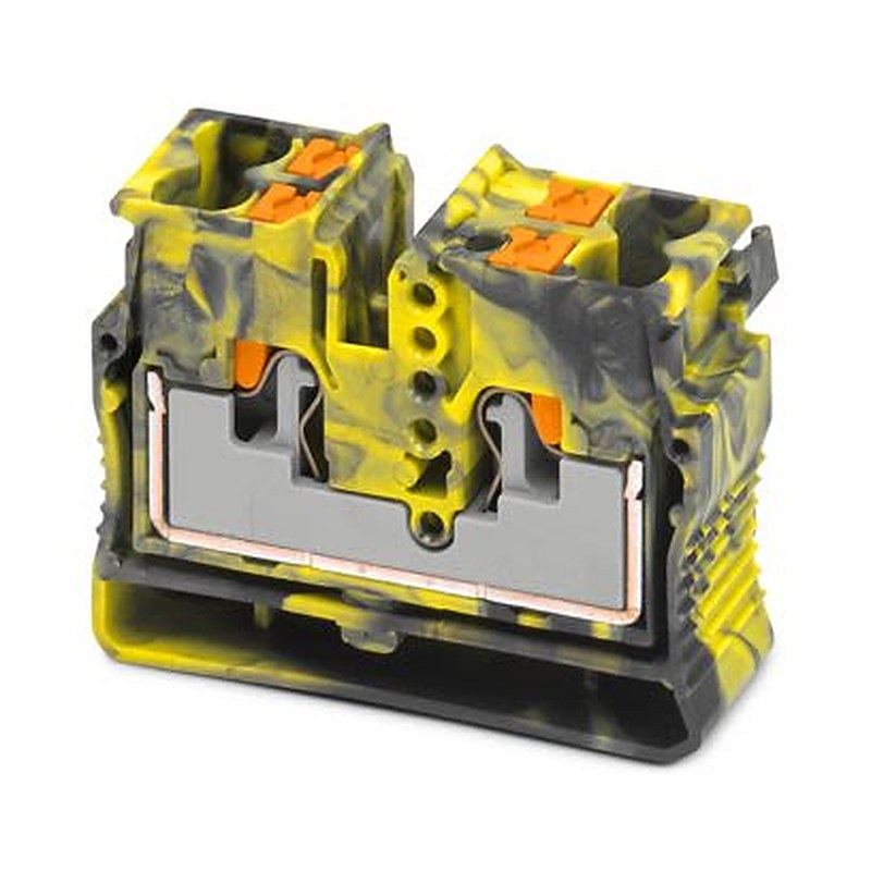Phoenix Contact 1429432 MPTD Series Feed Through Terminal Block Yellow, Black, 2.5mm², 1-Level, Push-in, IECEx