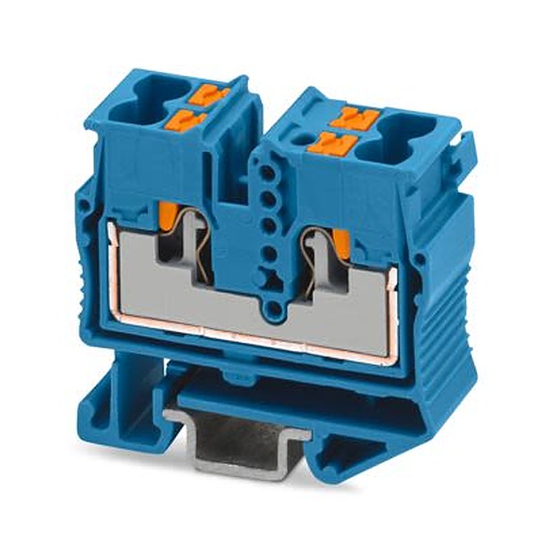 Phoenix Contact 1429437 MPTD Series Feed Through Terminal Block Blue, 2.5mm², 1-Level, Push-in, IECEx/ATEX