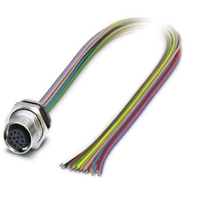 Phoenix Contact Female 12 way M12, Straight to Female Free End Sensor Actuator Cable, 500 mm