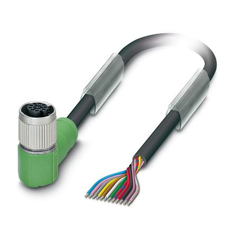 Phoenix Contact Female 12 way Right Angle to 12 way Unterminated Sensor Actuator Cable, 3 m