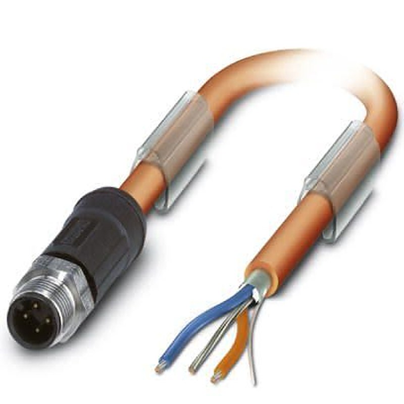 Phoenix Contact Male 3 way M12, Straight to Female Unterminated Bus Cable, 2 m