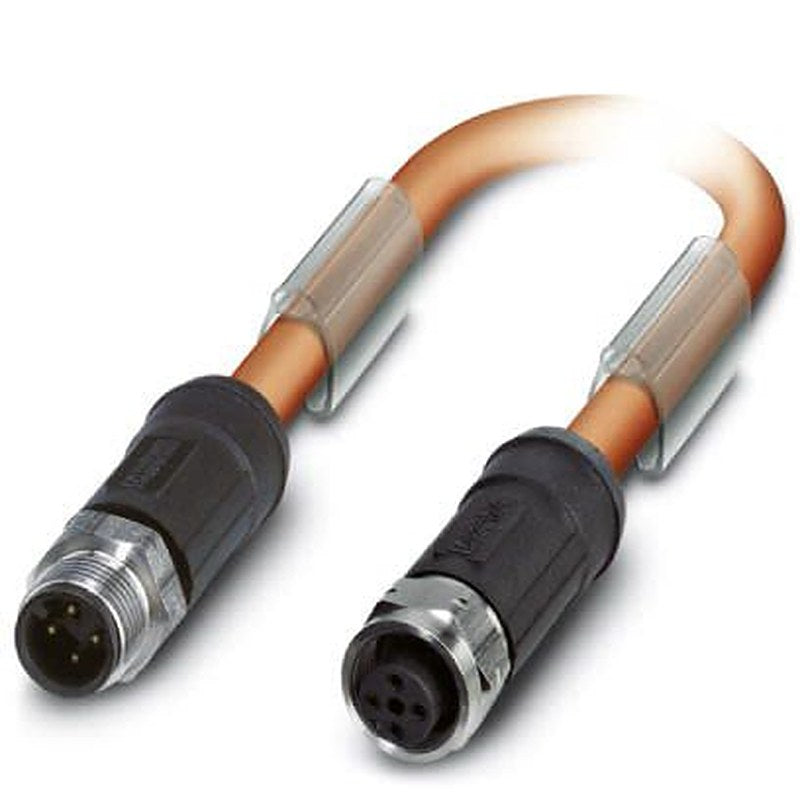 Phoenix Contact Male 4 way M12, Straight to Female 4 way M12 Bus Cable, 2 m