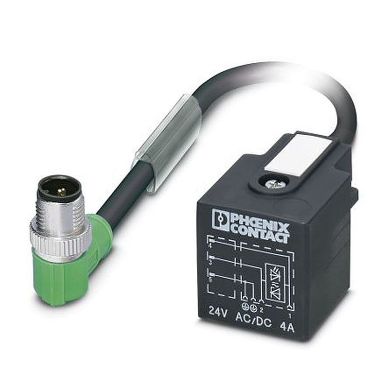 Phoenix Contact Male 3 way M12 to 3 way DIN 43650 Form A Sensor Actuator Cable, 600 mm
