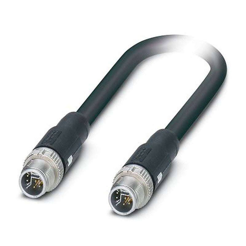 Phoenix Contact M12, 1.5 m Ethernet Cable, Black Screened Polyurethane Sheath