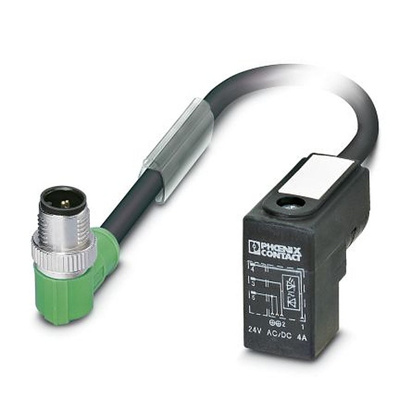 Phoenix Contact Male 3 way M12 to 3 way DIN 43650 Form C Sensor Actuator Cable, 3 m