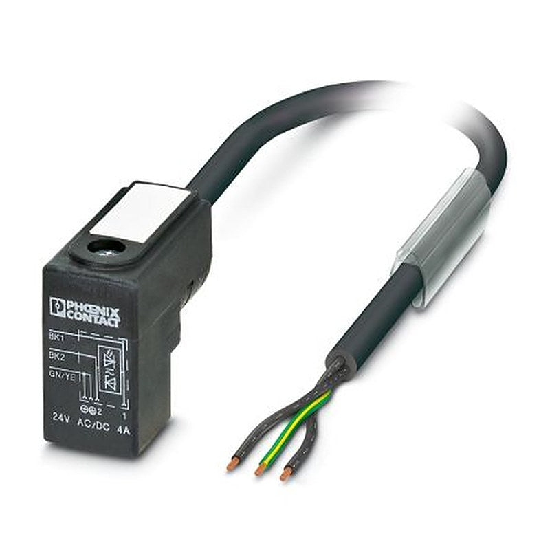 Phoenix Contact Male 3 way DIN 43650 Form C to 3 way Unterminated Sensor Actuator Cable, 3 m