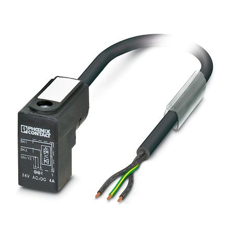 Phoenix Contact Male 3 way DIN 43650 Form C to 3 way Unterminated Sensor Actuator Cable, 3 m