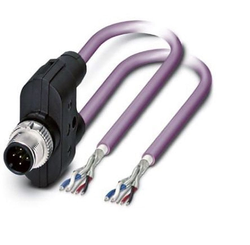 Phoenix Contact Male 5 way M12, Straight to Free Cable End Bus Cable, 2 m
