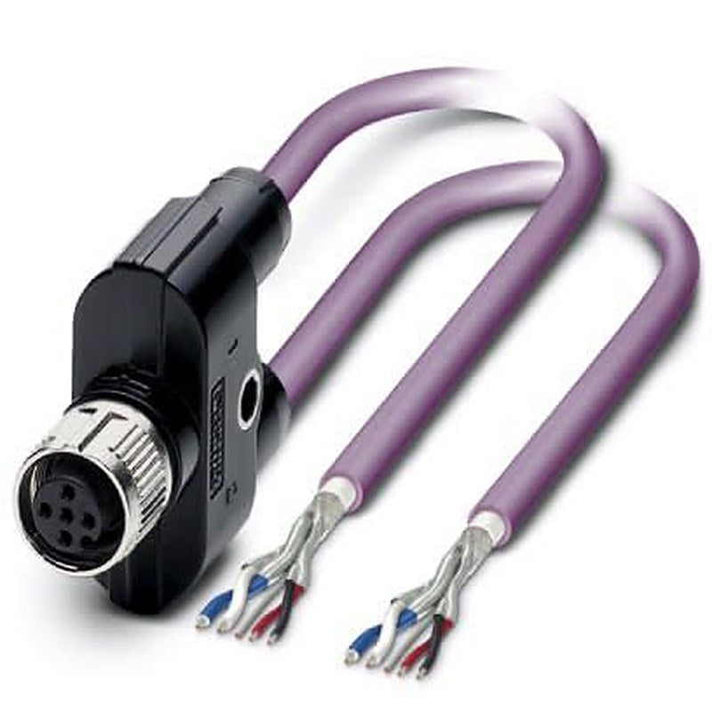 Phoenix Contact Female 5 way M12, Straight to Free Cable End Bus Cable, 15 m