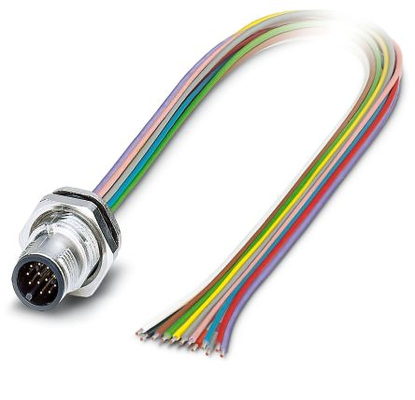 Phoenix Contact Circular Connector, 12 Contacts, Panel Mount, M12 Connector, Plug, Male, IP65, IP67, SACC Series