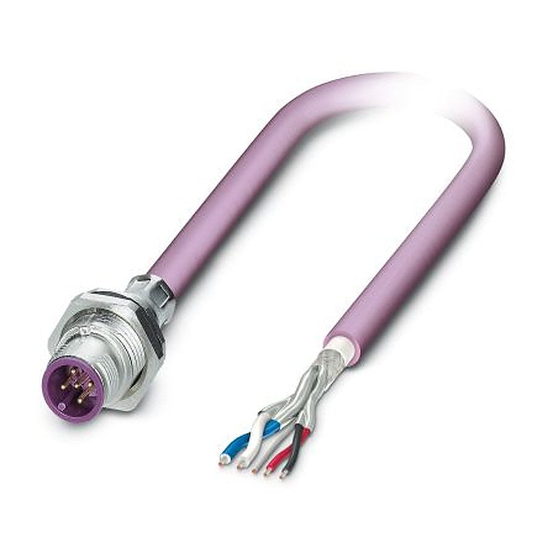 Phoenix Contact Male 5 way M12 to 4 way Free Cable End Bus Cable, 5 m