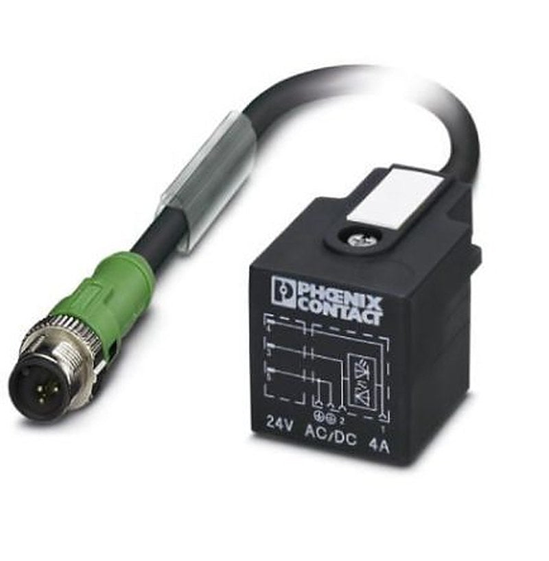 Phoenix Contact Male 3 way M12, Straight to Male DIN 43650 Form A Sensor Actuator Cable, 1.089 m