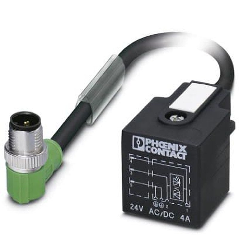 Phoenix Contact Male 3 way M12, Right Angle to DIN 43650 Form A Sensor Actuator Cable, 1.5 m