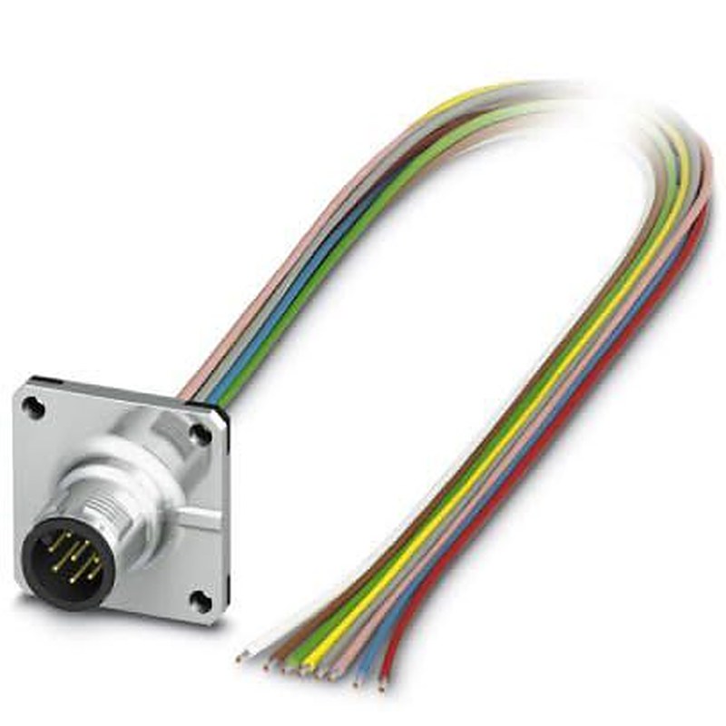 Phoenix Contact Male 8 way M12 to Sensor Actuator Cable, 500 mm