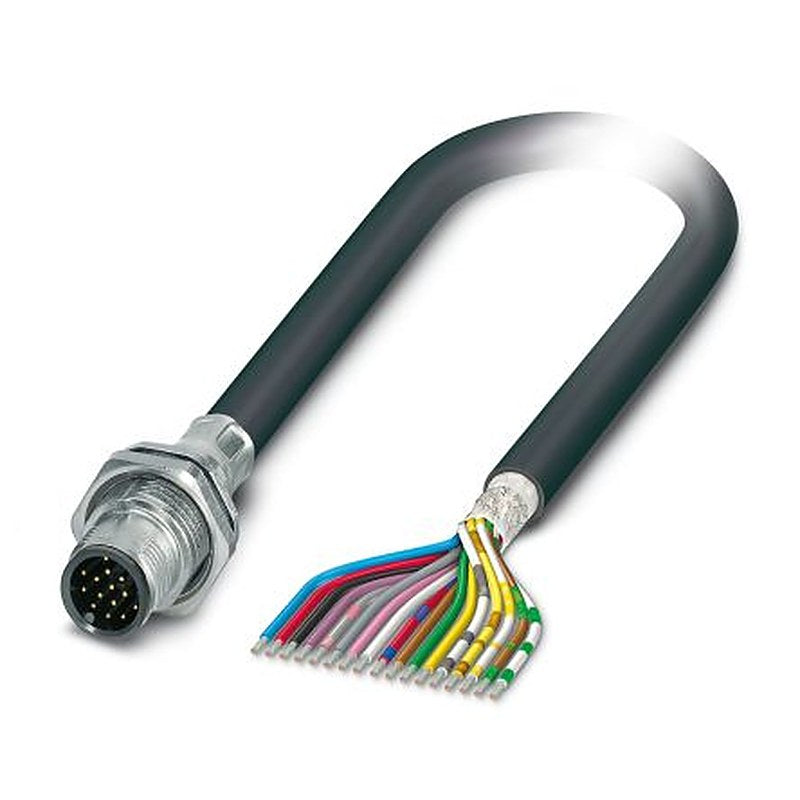 Phoenix Contact Male 17 way M12 to 17 way Free Cable End Sensor Actuator Cable, 1 m
