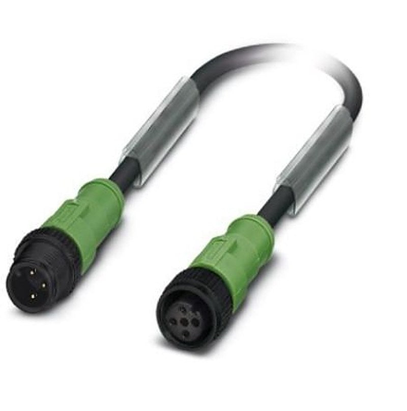 Phoenix Contact Male 4 way M12, Straight to Female 4 way M12 Sensor Actuator Cable, 600 mm