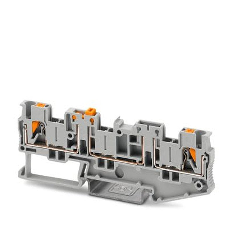 Phoenix Contact 1446168 PT Series Knife Disconnect Terminal Block Grey, 2.5mm², 1-Level, Push-in