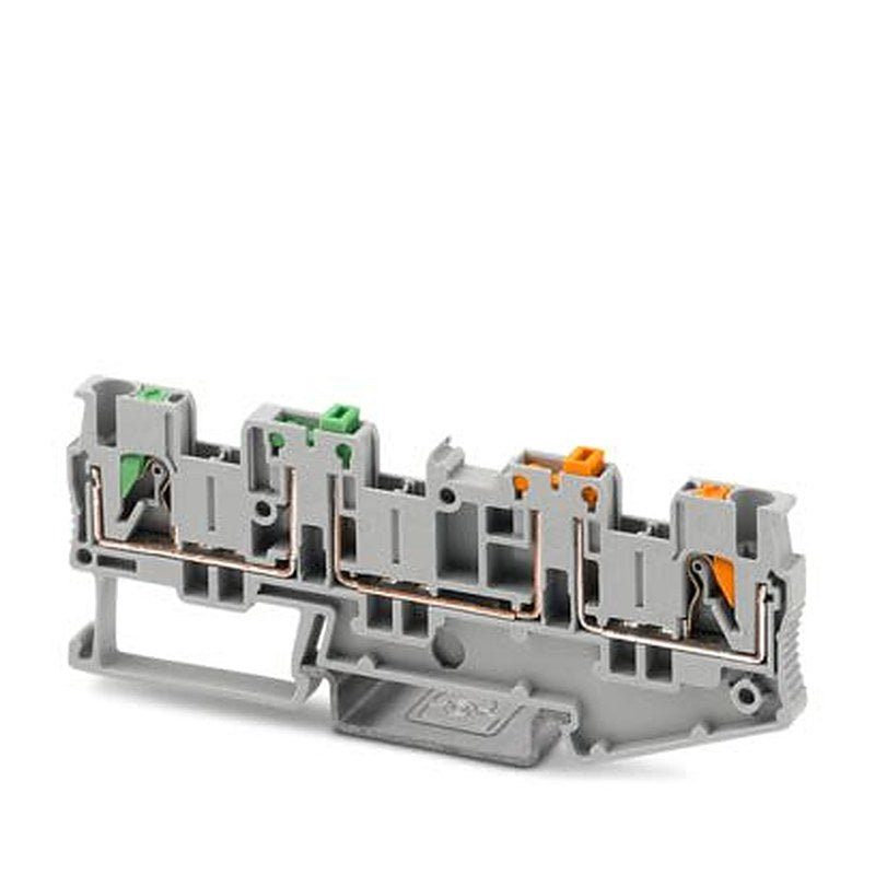 Phoenix Contact 1446170 PT Series Knife Disconnect Terminal Block Grey, 2.5mm², 1-Level, Push-in