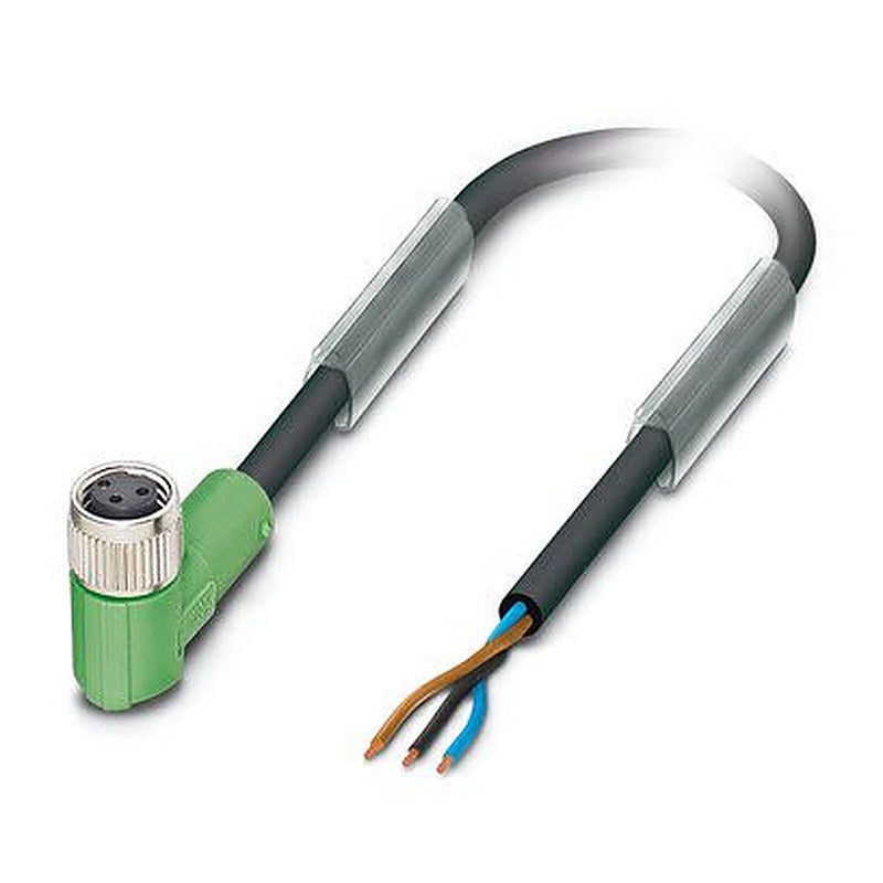 Phoenix Contact Free Cable End to Female 3 way Angled Socket M8 Actuator/Sensor Cable, 3 m