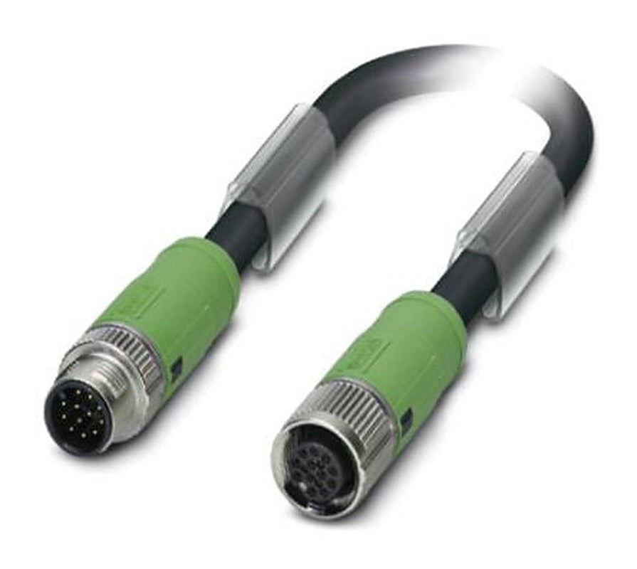 Phoenix Contact Female 12 way M12, Straight to Male 12 way M12, Straight Sensor Actuator Cable, 300 mm