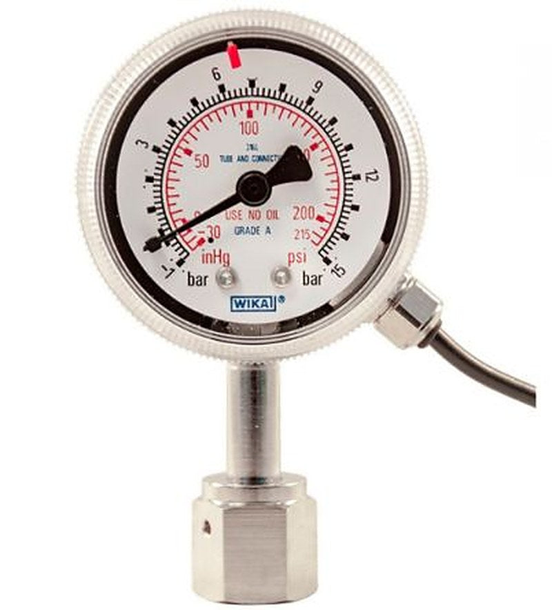 WIKA 1/4 in Swivel Female Face Seal Pressure Gauge, 2 in, 1 bar