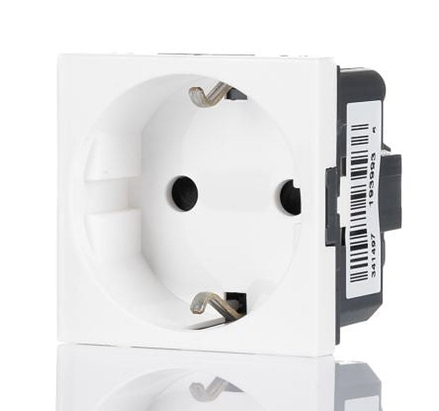 Weidmüller White 1 Gang Plug Socket, 16A Indoor, Type F