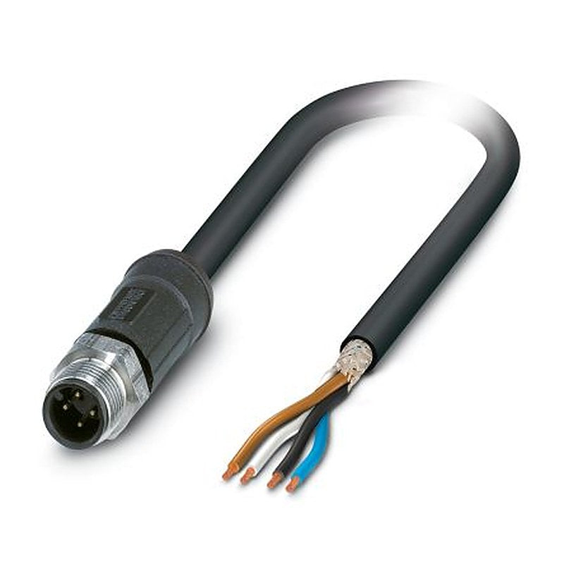Phoenix Contact Male 4 way M12 to 4 way Unterminated Sensor Actuator Cable, 10 m