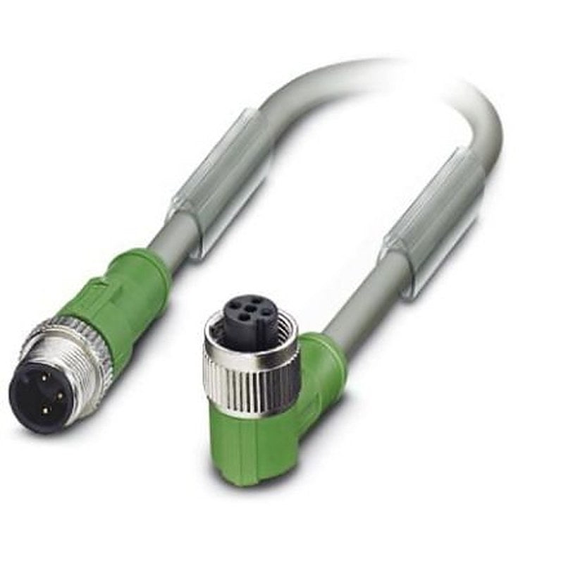 Phoenix Contact Male 3 way M12, Straight to Female 5 way M12 Sensor Actuator Cable, 300 mm