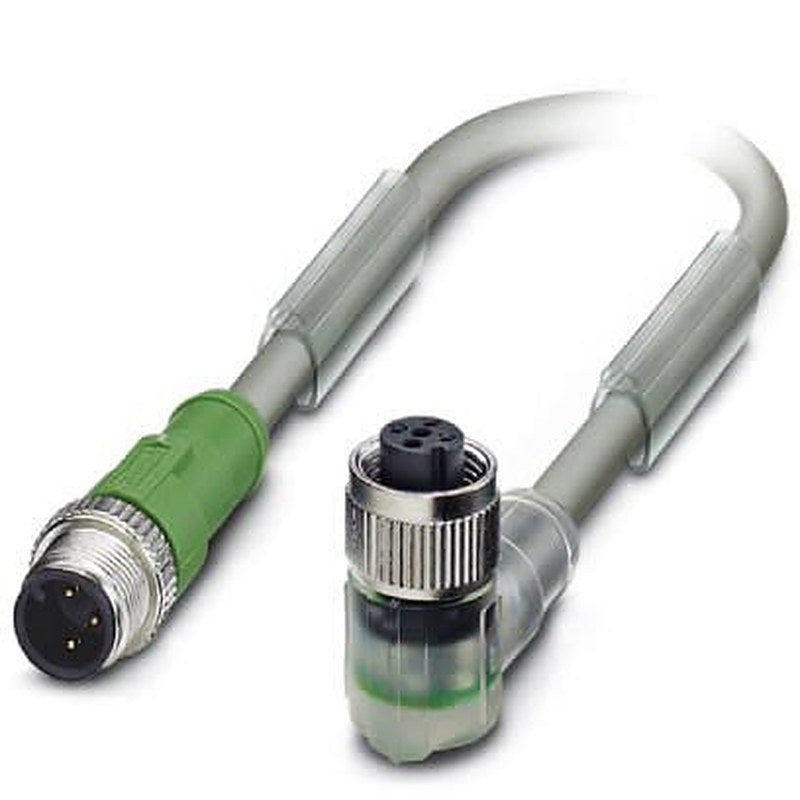 Phoenix Contact Male 3 way M12, Straight to Female 5 way M12 Sensor Actuator Cable, 300 mm