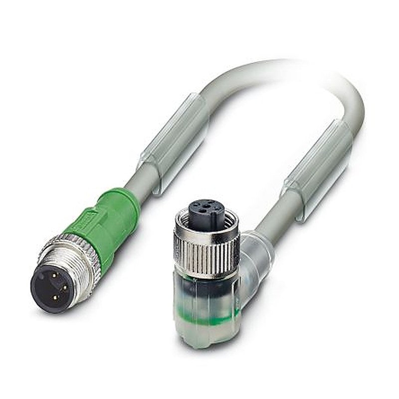 Phoenix Contact Male 3 way M12 to Female 3 way M12 Sensor Actuator Cable, 1.5 m