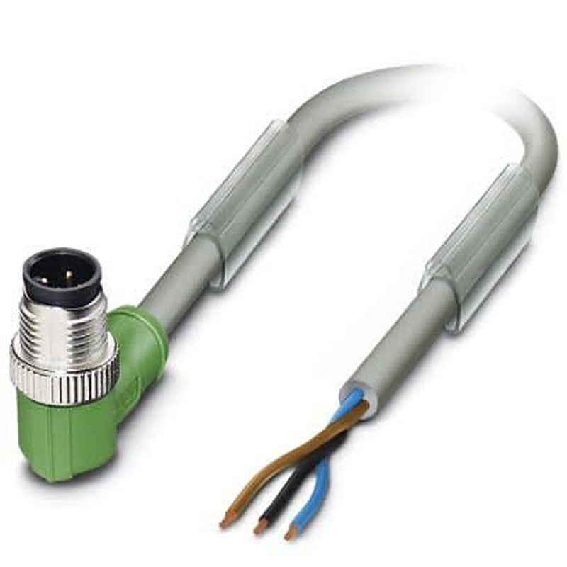 Phoenix Contact Male 3 way M12, Right Angle to Unterminated Sensor Actuator Cable, 1.5 m