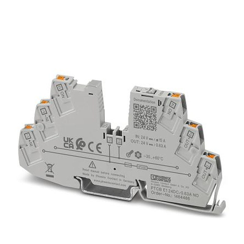 Phoenix Contact PTCB PTCB E1 Electronic Circuit Breaker 630mA 24V, DIN Rail Tripping Method E (electronic)