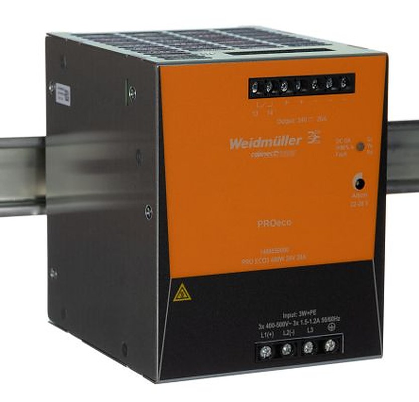 Weidmüller PROeco Switched Mode DIN Rail Power Supply 800 V dc, 575V ac AC/DC Input 28V dc, 20 A Output DC 480 W