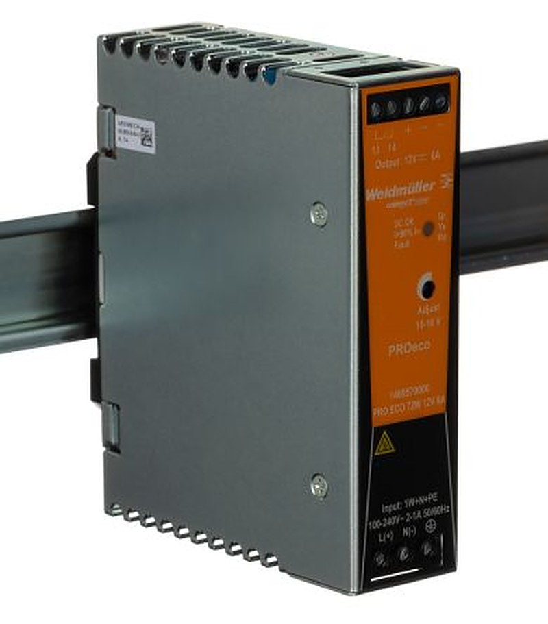 Weidmüller PRO ECO Switch-Mode Power Supply Unit DIN Rail Power Supply 264V ac AC/DC Input 16V dc, 6 A Output DC 72 W