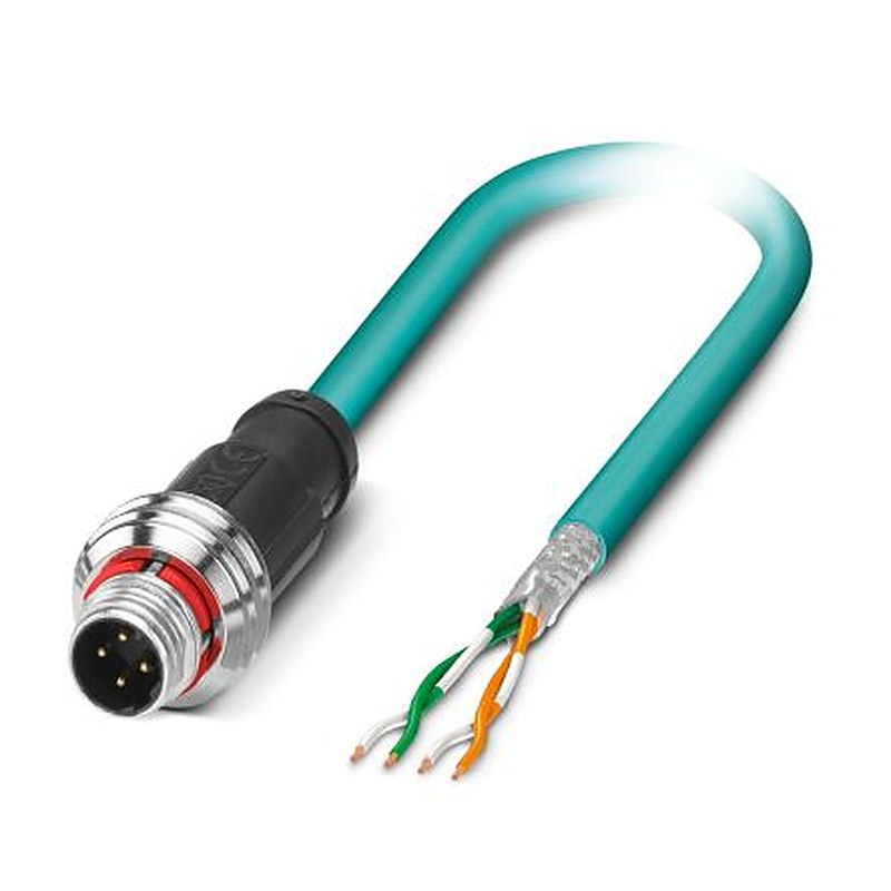 Phoenix Contact Free Ends, M12, 1 m Ethernet Cable Screened Polyurethane Sheath