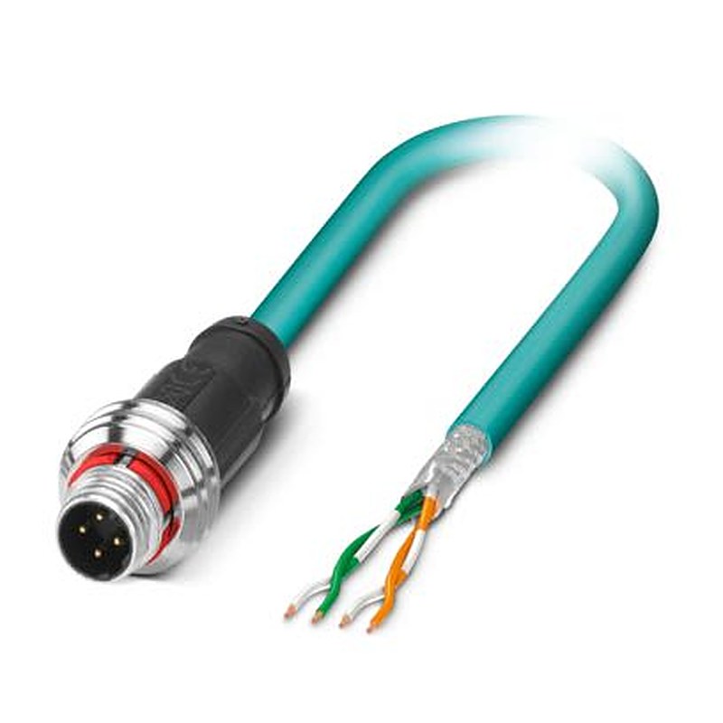 Phoenix Contact Free Ends, M12, 5 m Ethernet Cable Screened Polyurethane Sheath