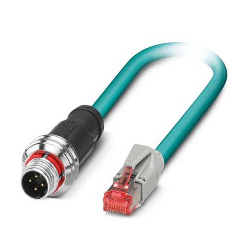 Phoenix Contact M12, RJ45, 2 m Ethernet Cable Screened Polyurethane Sheath