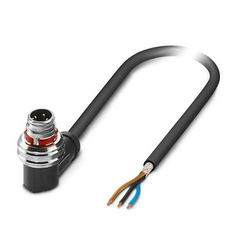 Phoenix Contact Male 3 way M12, Right Angle to 3 way Free Cable End Sensor Actuator Cable, 10 m